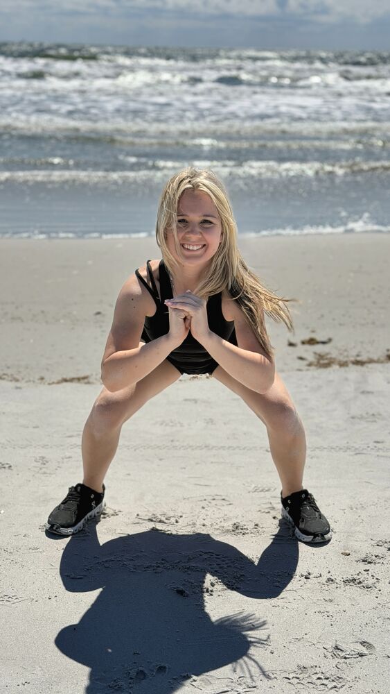 Lauren Christman moving on the beach